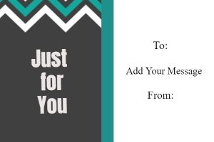 Stylish "Just for You" Gift Certificate Template