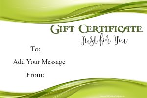 Green and White Gift Certificate