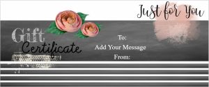 Chalkboard Rose Gift Certificate