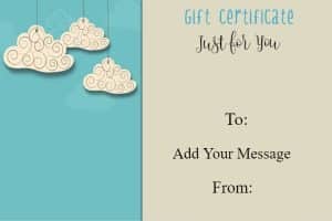 Whimsical Cloud-Themed Gift Certificate