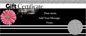 Chic Black & Pink Mother’s Day Gift Certificate Template