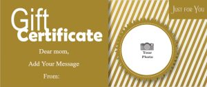 Elegant Gold Stripes Mother’s Day Gift Certificate Template