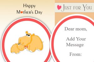 Adorable Hippo Duo Mother's Day Gift Certificate Template