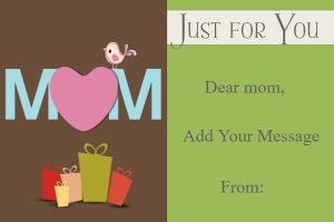 Charming Bird and Gifts Mother's Day Gift Certificate Template