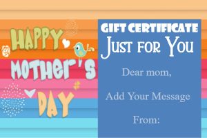 Playful and Colorful Mother’s Day Gift Certificate Template