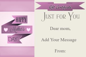 Elegant Purple Ribbon Mother's Day Gift Certificate Template