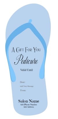 Cool Blue Flip-Flop Pedicure Gift Certificate Template