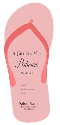 Chic Coral Flip-Flop Pedicure Gift Certificate Template