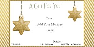 Golden Star Holiday Gift Certificate