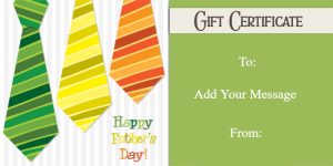 Colorful Ties Father’s Day Gift Certificate