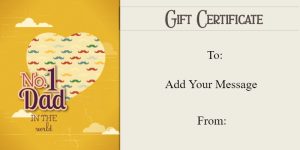 No.1 Dad Heart-Themed Gift Certificate