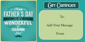 Charming Father's Day Gift Certificate