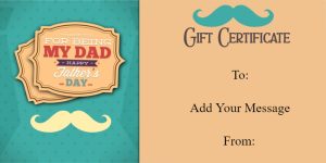 Thank You for Being My Dad - Classic Father’s Day Gift Certificate