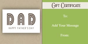 Art Deco Father’s Day Gift Certificate