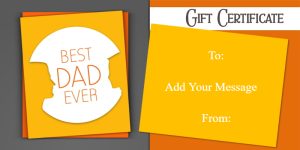 Bold and Bright Father’s Day Gift Certificate