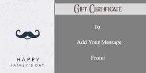 Classic Mustache Father's Day Gift Certificate