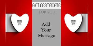 Elegant Red and Gray Heart Gift Certificate Template