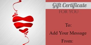 Sleek Red Ribbon Heart Gift Certificate Template