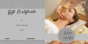 Elegant Spa Massage Gift Certificate Template