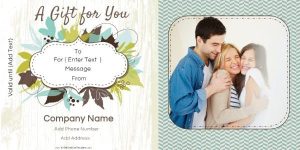 Rustic Floral Gift Certificate Template with Photo Placeholder