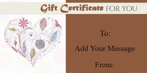 Whimsical Floral Heart Gift Certificate