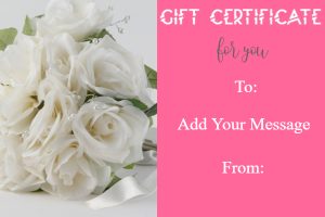 Elegant White Rose Bouquet Anniversary Gift Certificate