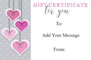 Hanging Hearts Anniversary Gift Certificate