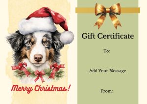 Festive Dog-Themed Christmas Gift Certificate Template