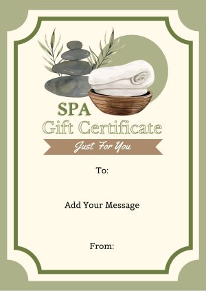 Zen Oasis Spa Gift Certificate