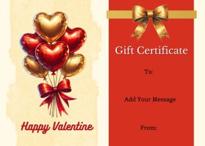 Golden Hearts Valentine Gift Certificate