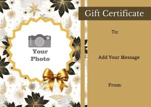 Elegant Floral-Themed Gift Certificate with Your Photo